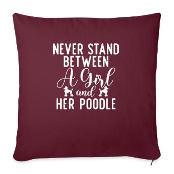 Cadeaux Caniche - Housse de coussin décorative 45 x 45 cm - bordeaux - Devant