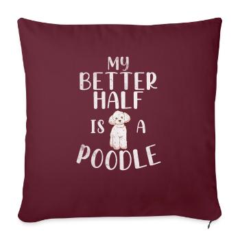 Cadeaux Caniche - Housse de coussin décorative 45 x 45 cm - bordeaux - Devant