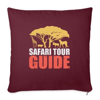Safari Faune Afrique Le Big 5 Zoologie - Housse de coussin décorative 45 x 45 cm - bordeaux - Devant
