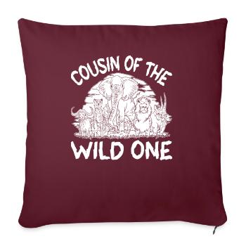 Safari Faune Afrique Le Big 5 Zoologie - Housse de coussin décorative 45 x 45 cm - bordeaux - Devant