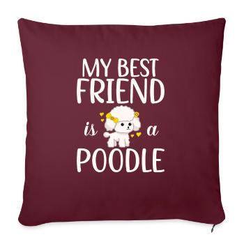 Poodle Gifts - Sofakissenbezug 45 x 45 cm - Burgunderrot - Vorne