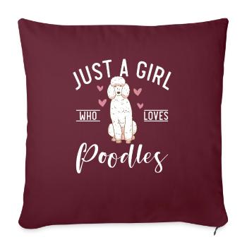 Poodle Gifts - Sofakissenbezug 45 x 45 cm - Burgunderrot - Vorne