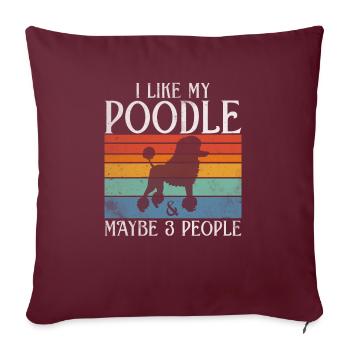 Cadeaux Caniche - Housse de coussin décorative 45 x 45 cm - bordeaux - Devant