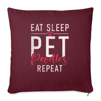 Cadeaux Caniche - Housse de coussin décorative 45 x 45 cm - bordeaux - Devant