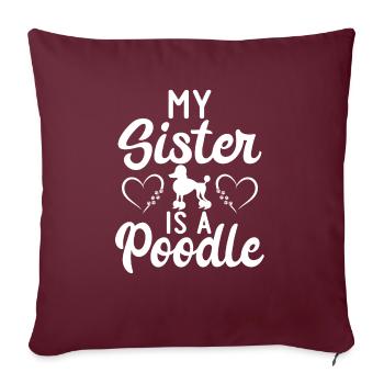 Cadeaux Caniche - Housse de coussin décorative 45 x 45 cm - bordeaux - Devant