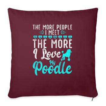 Cadeaux Caniche - Housse de coussin décorative 45 x 45 cm - bordeaux - Devant