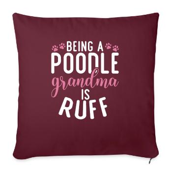 Cadeaux Caniche - Housse de coussin décorative 45 x 45 cm - bordeaux - Devant