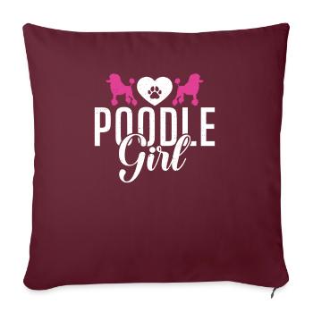 Cadeaux Caniche - Housse de coussin décorative 45 x 45 cm - bordeaux - Devant