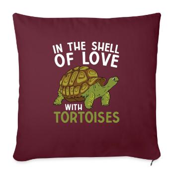 Dans la coquille de l’amour avec les tortues Tortue reptile - Housse de coussin décorative 45 x 45 cm - bordeaux - Devant