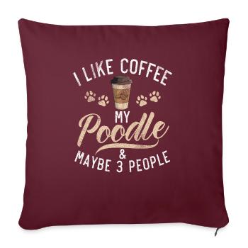 Cadeaux Caniche - Housse de coussin décorative 45 x 45 cm - bordeaux - Devant