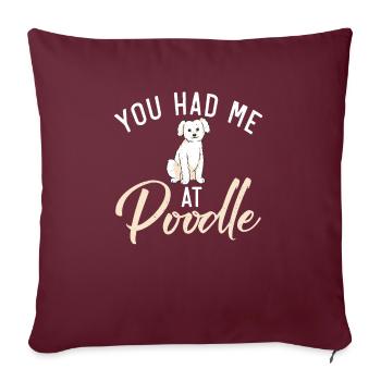 Poodle Gifts - Sofakissenbezug 45 x 45 cm - Burgunderrot - Vorne