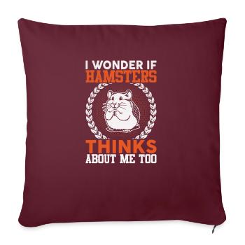 Hamster Propriétaire d’animal Animal Boys Filles Hamster mignon - Housse de coussin décorative 45 x 45 cm - bordeaux - Devant