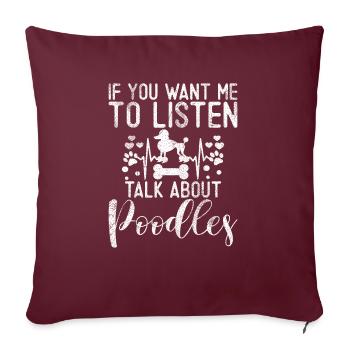 Poodle Gifts - Sofakissenbezug 45 x 45 cm - Burgunderrot - Vorne