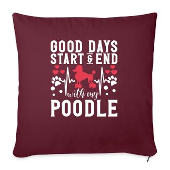 Cadeaux Caniche - Housse de coussin décorative 45 x 45 cm - bordeaux - Devant