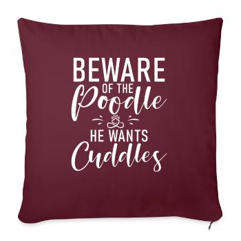 Poodle Gifts - Sofakissenbezug 45 x 45 cm - Burgunderrot - Vorne