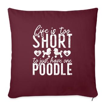 Cadeaux Caniche - Housse de coussin décorative 45 x 45 cm - bordeaux - Devant