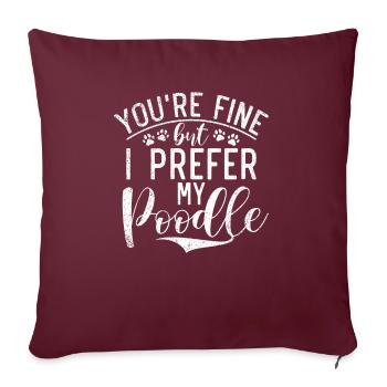 Cadeaux Caniche - Housse de coussin décorative 45 x 45 cm - bordeaux - Devant