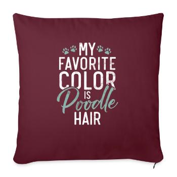 Cadeaux Caniche - Housse de coussin décorative 45 x 45 cm - bordeaux - Devant