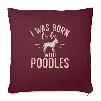 Cadeaux Caniche - Housse de coussin décorative 45 x 45 cm - bordeaux - Devant