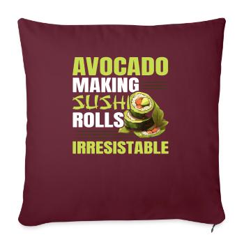 Avocado Sushi Roll Nigiri Avocado Fruit Guacamole - Housse de coussin décorative 45 x 45 cm - bordeaux - Devant