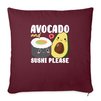 Avocado Sushi Roll Nigiri Avocado Fruit Guacamole - Housse de coussin décorative 45 x 45 cm - bordeaux - Devant