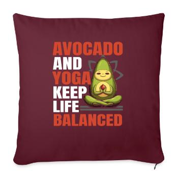 Avocat Yoga Master Avocat Fruit Médité Guac - Housse de coussin décorative 45 x 45 cm - bordeaux - Devant