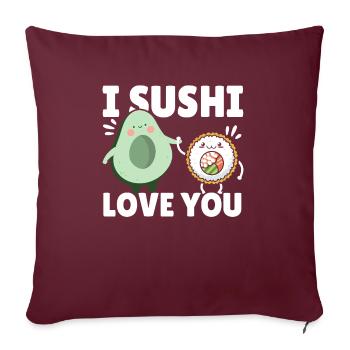 Avocado Sushi Roll Nigiri Avocado Fruit Guacamole - Housse de coussin décorative 45 x 45 cm - bordeaux - Devant