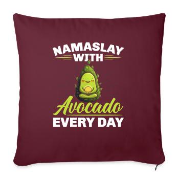 Avocat Yoga Master Avocat Fruit Médité Guac - Housse de coussin décorative 45 x 45 cm - bordeaux - Devant