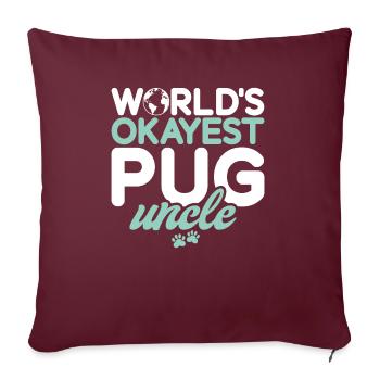 Pug Gifts for Pug Lovers - Sofakissenbezug 45 x 45 cm - Burgunderrot - Vorne