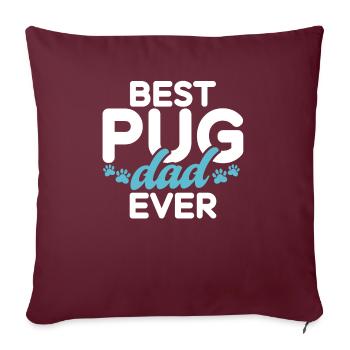 Cadeaux de carlin pour les amateurs de carlins - Housse de coussin décorative 45 x 45 cm - bordeaux - Devant