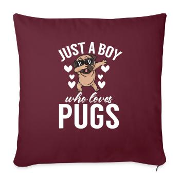 Pug Gifts for Pug Lovers - Sofakissenbezug 45 x 45 cm - Burgunderrot - Vorne