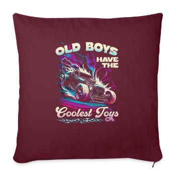 Hot Rod Grandpa, Old Boys Coolest Toys, Muscle Car - Housse de coussin décorative 45 x 45 cm - bordeaux - Devant