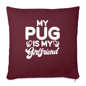 Pug Gifts for Pug Lovers - Sofakissenbezug 45 x 45 cm - Burgunderrot - Vorne