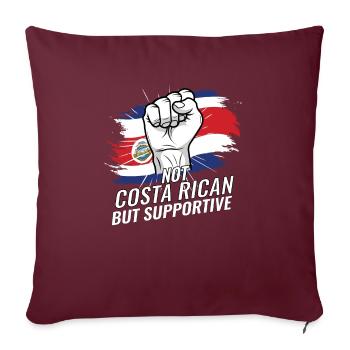 Pas le drapeau du Costa Rica mais un soutien au drapeau du Costa Rica - Housse de coussin décorative 45 x 45 cm - bordeaux - Devant