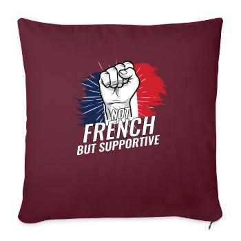 Pas français mais favorable à la France Pays du drapeau - Housse de coussin décorative 45 x 45 cm - bordeaux - Devant