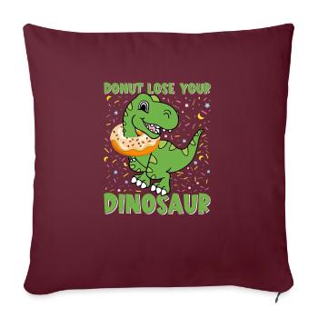 Drôle de dinosaure disant T Rex Dino - Housse de coussin décorative 45 x 45 cm - bordeaux - Devant