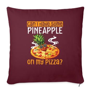 Pizza et ananas Tropical Fruit Pizza Eater - Housse de coussin décorative 45 x 45 cm - bordeaux - Devant