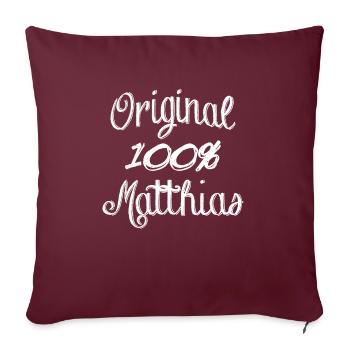 100% Matthias Original - Housse de coussin décorative 45 x 45 cm - bordeaux - Devant