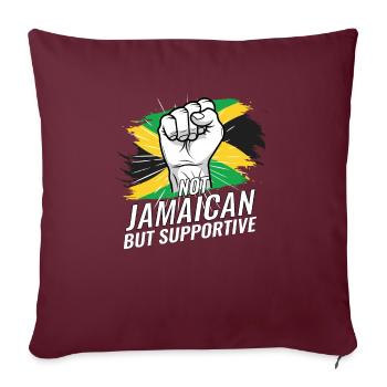 Pas jamaïcain mais favorable Jamaïque pays drapeau - Housse de coussin décorative 45 x 45 cm - bordeaux - Devant