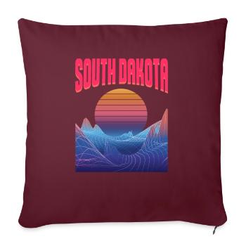Dakota du Sud - Housse de coussin décorative 45 x 45 cm - bordeaux - Devant