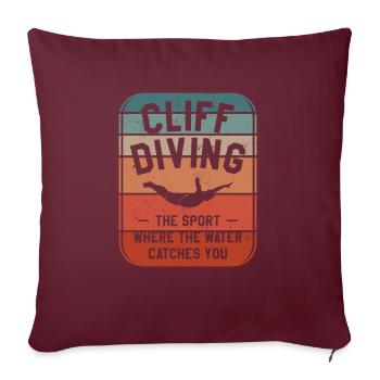 Plongée en falaise Le sport où l’eau vous attrape - Housse de coussin décorative 45 x 45 cm - bordeaux - Devant