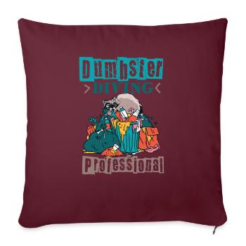 Amateur de raton laveur collecte des ordures - Housse de coussin décorative 45 x 45 cm - bordeaux - Devant
