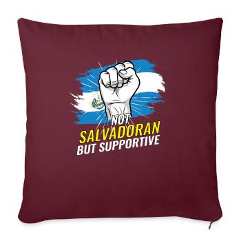 Pas salvadorien mais favorable au drapeau du Salvador - Housse de coussin décorative 45 x 45 cm - bordeaux - Devant