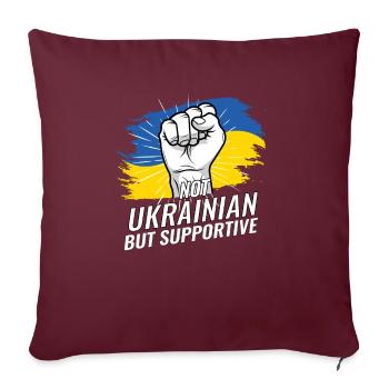 Pas ukrainien mais favorable à l’Ukraine Pays drapeau - Housse de coussin décorative 45 x 45 cm - bordeaux - Devant