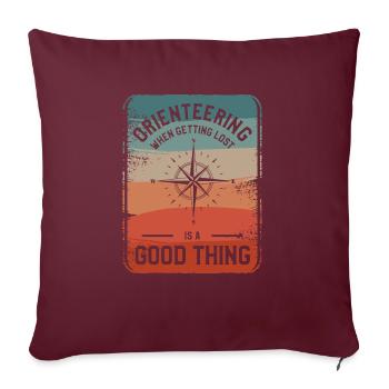 Faire de la course d’orientation quand se perdre est une bonne chose - Housse de coussin décorative 45 x 45 cm - bordeaux - Devant