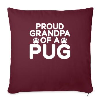 Pug Gifts for Pug Lovers - Sofa pillowcase 17,3'' x 17,3'' (45 x 45 cm) - burgundy - Front