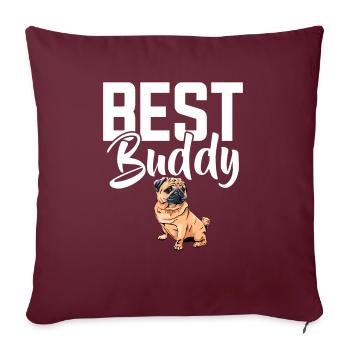 Cadeaux de carlin pour les amateurs de carlins - Housse de coussin décorative 45 x 45 cm - bordeaux - Devant