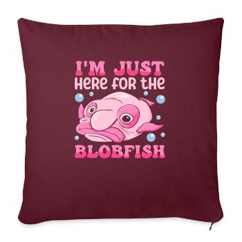Costume de Blobfish - Visage de poisson Blob laid - - Housse de coussin décorative 45 x 45 cm - bordeaux - Devant