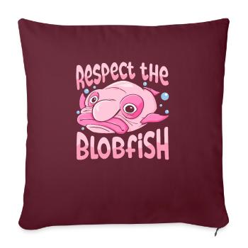 Costume de Blobfish - Visage de poisson Blob laid - - Housse de coussin décorative 45 x 45 cm - bordeaux - Devant