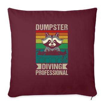 Amateur de raton laveur collecte des ordures - Housse de coussin décorative 45 x 45 cm - bordeaux - Devant
